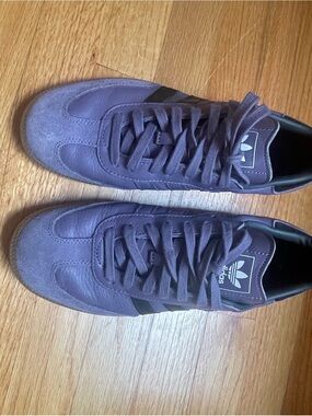 adidas Sambas rare purple color with tonal and black stripes